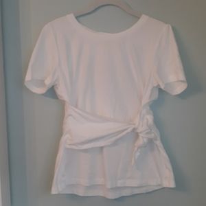 MAEVE by Anthropologie white tee with side knot